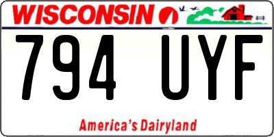 WI license plate 794UYF