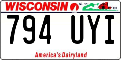 WI license plate 794UYI