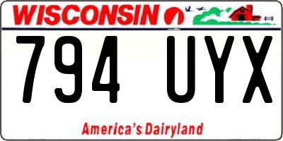 WI license plate 794UYX