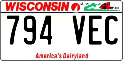 WI license plate 794VEC