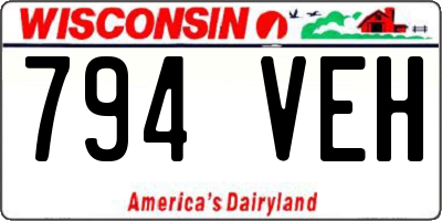 WI license plate 794VEH