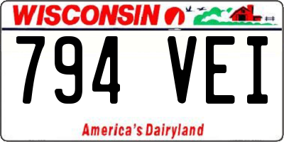 WI license plate 794VEI