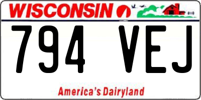 WI license plate 794VEJ