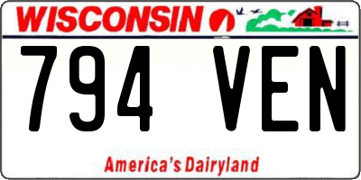 WI license plate 794VEN