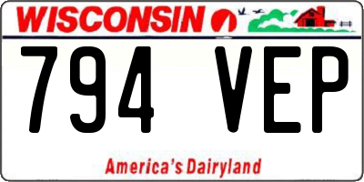 WI license plate 794VEP