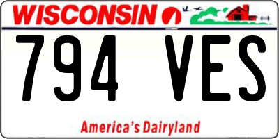WI license plate 794VES