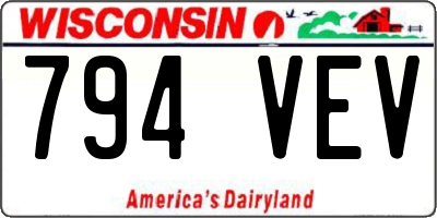 WI license plate 794VEV