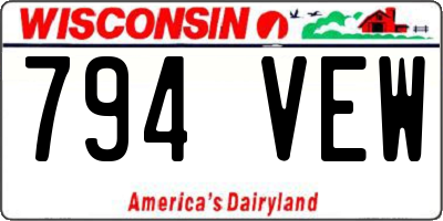 WI license plate 794VEW