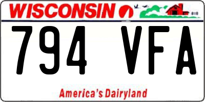 WI license plate 794VFA