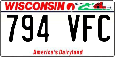 WI license plate 794VFC