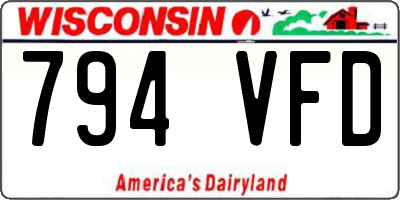 WI license plate 794VFD
