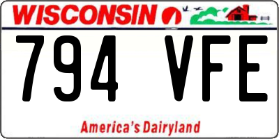 WI license plate 794VFE