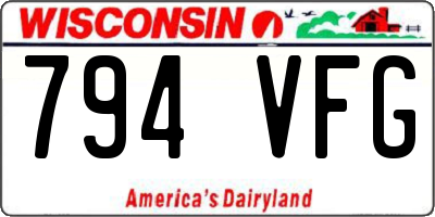 WI license plate 794VFG