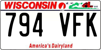 WI license plate 794VFK