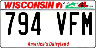 WI license plate 794VFM