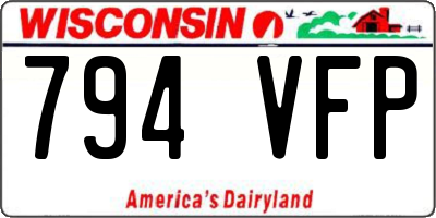 WI license plate 794VFP