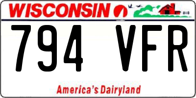 WI license plate 794VFR