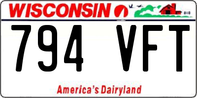 WI license plate 794VFT