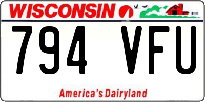 WI license plate 794VFU
