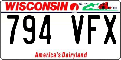 WI license plate 794VFX
