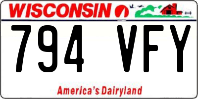 WI license plate 794VFY