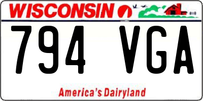 WI license plate 794VGA