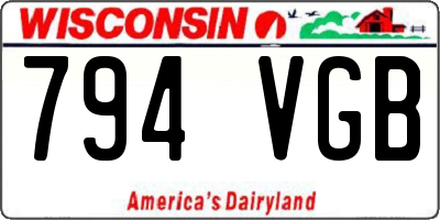WI license plate 794VGB
