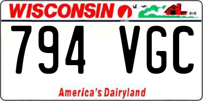 WI license plate 794VGC