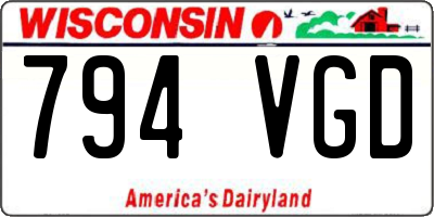 WI license plate 794VGD