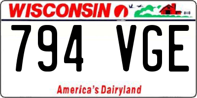 WI license plate 794VGE