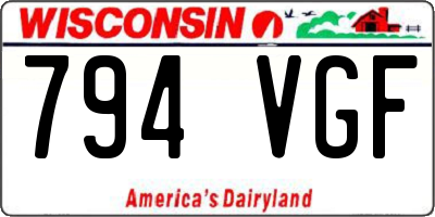 WI license plate 794VGF