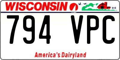 WI license plate 794VPC