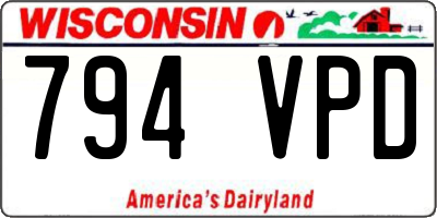 WI license plate 794VPD
