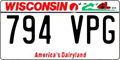 WI license plate 794VPG