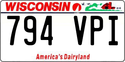 WI license plate 794VPI