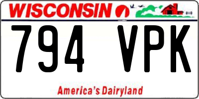 WI license plate 794VPK