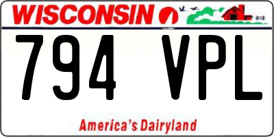 WI license plate 794VPL