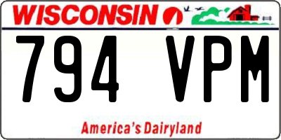 WI license plate 794VPM