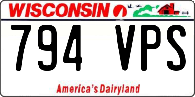 WI license plate 794VPS