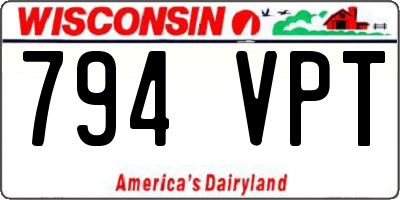 WI license plate 794VPT