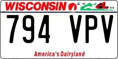 WI license plate 794VPV