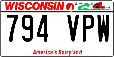 WI license plate 794VPW