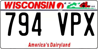 WI license plate 794VPX