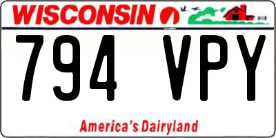 WI license plate 794VPY