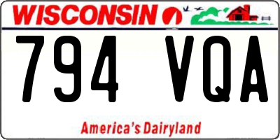 WI license plate 794VQA