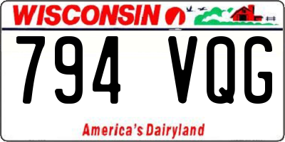 WI license plate 794VQG