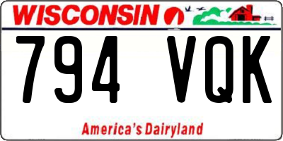 WI license plate 794VQK