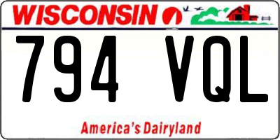 WI license plate 794VQL