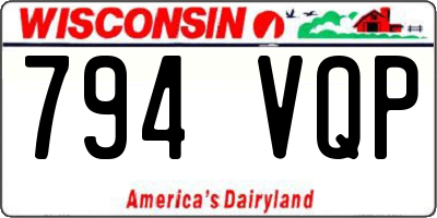 WI license plate 794VQP