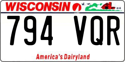 WI license plate 794VQR